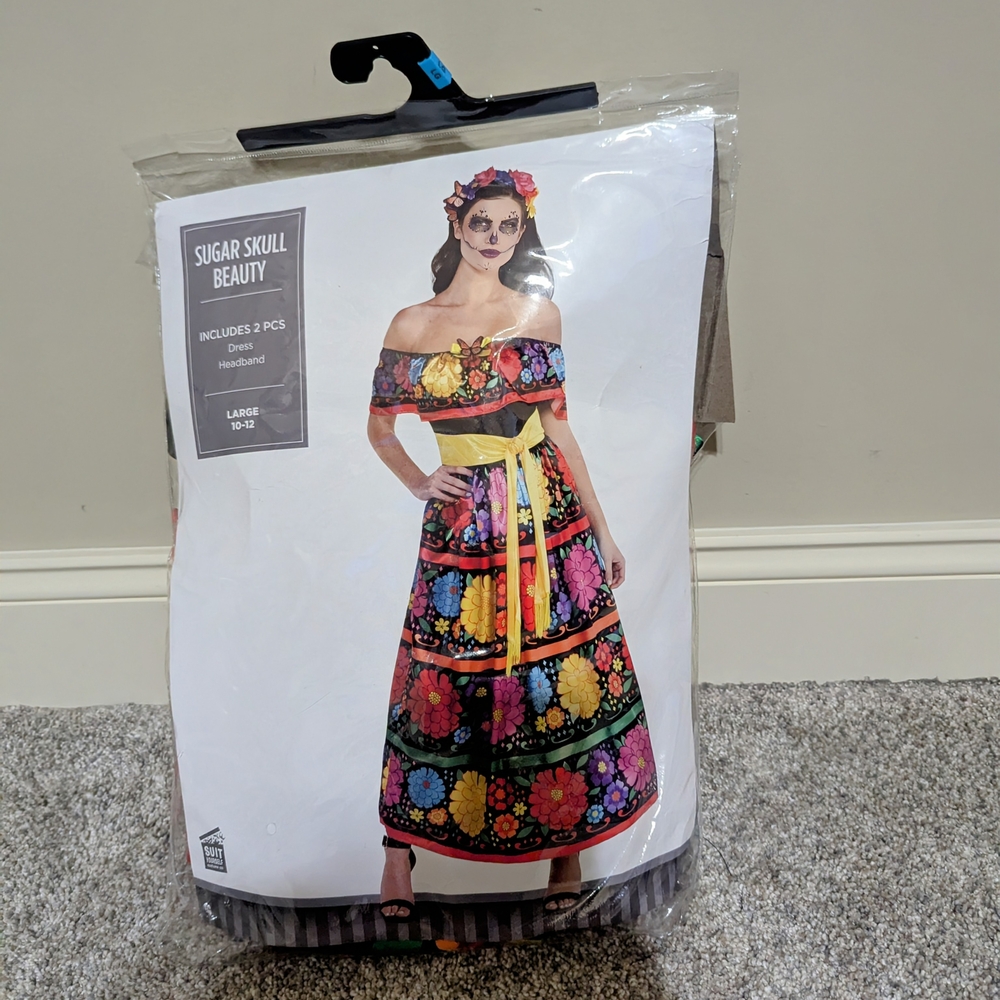 Sugar Skull Beauty Women's Colorful Dress and Headband